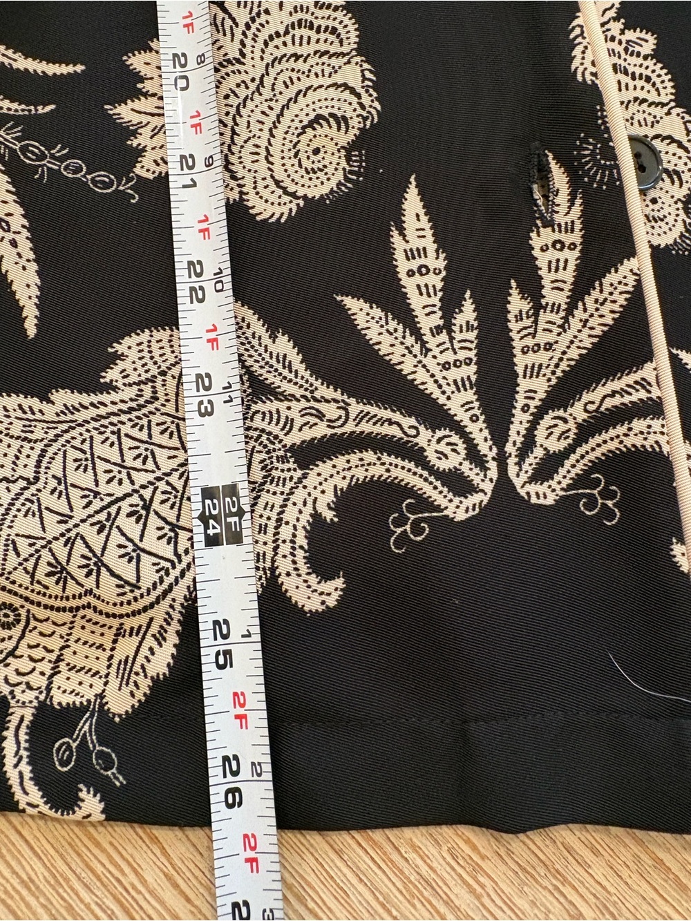 NWT H&M Printed Resort Shirt Black And Tan Tropical Button Shirt Blouse - Picture 15 of 16